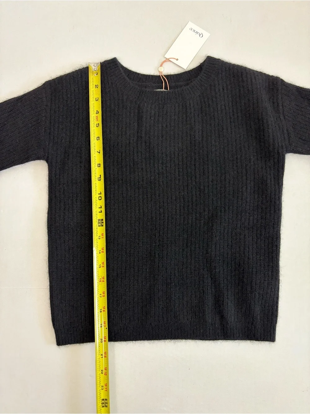 Quince Kids Washable Cashmere Fisherman Tunic Sweater in Black Size 8